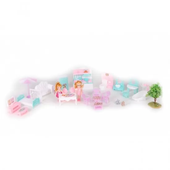 Casuta pentru papusi cu mobilier Ecotoys HC480394 Casuta pentru papusi cu mobilier Ecotoys HC480394