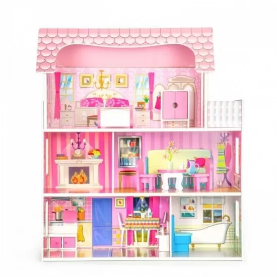 Casuta pentru papusi cu mobilier Ecotoys W06A139 Casuta pentru papusi cu mobilier Ecotoys W06A139