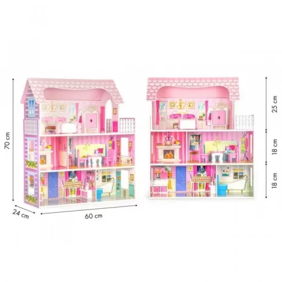 Casuta pentru papusi cu mobilier Ecotoys W06A139 Casuta pentru papusi cu mobilier Ecotoys W06A139
