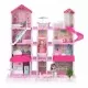 Casuta pentru papusi cu mobilier, gradina si LED-uri Ecotoys HC507637