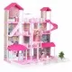 Casuta pentru papusi cu mobilier, gradina si LED-uri Ecotoys HC507637