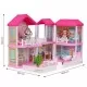 Casuta pentru papusi pliabila cu mobilier si LED-uri Ecotoys Casuta pentru papusi pliabila cu mobilier si LED-uri Ecotoys