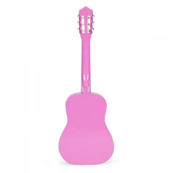 Chitara din lemn cu 6 corzi pentru copii, 86 x 31 cm, Ecotoys HX18026-34 - Roz