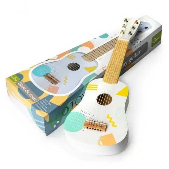 Chitara din lemn pentru copii cu 6 corzi Ecotoys Chitara din lemn pentru copii cu 6 corzi Ecotoys