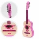 Chitara din lemn pentru copii cu 6 corzi Ecotoys HX18022-30, 76 X 28 cm - Roz