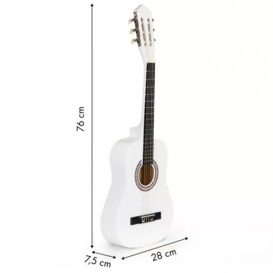 Chitara din lemn pentru copii cu 6 corzi Ecotoys HX18022-30, 76 X 28 cm - Alb Chitara din lemn pentru copii cu 6 corzi Ecotoys HX18022-30, 76 X 28 cm - Alb