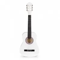 Chitara din lemn pentru copii cu 6 corzi Ecotoys HX18026-34, 86 X 31 cm - Alb