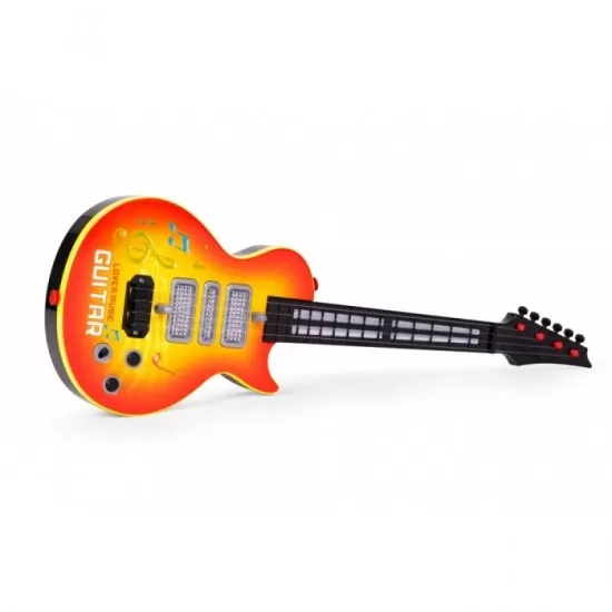 Chitara electrica pentru copii cu 8 melodii si LED-uri Ecotoys HC566237 Chitara electrica pentru copii cu 8 melodii si LED-uri Ecotoys HC566237