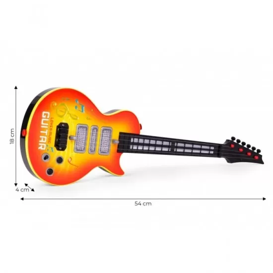 Chitara electrica pentru copii cu 8 melodii si LED-uri Ecotoys HC566237 Chitara electrica pentru copii cu 8 melodii si LED-uri Ecotoys HC566237