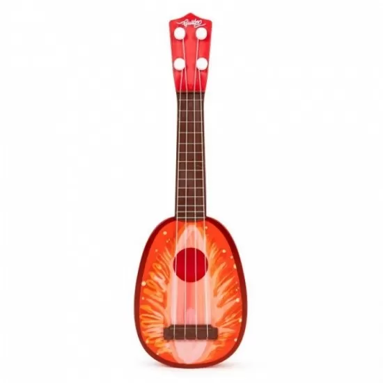 Chitara ukulele pentru copii cu 4 corzi Ecotoys MJ030 - Capsuna Chitara ukulele pentru copii cu 4 corzi Ecotoys MJ030 - Capsuna