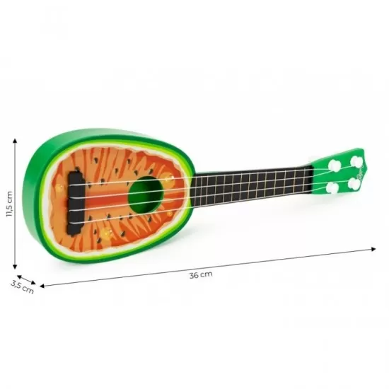 Chitara ukulele pentru copii cu 4 corzi Ecotoys MJ030 - Pepene Chitara ukulele pentru copii cu 4 corzi Ecotoys MJ030 - Pepene