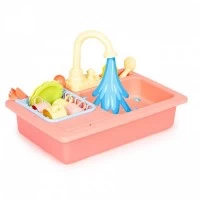 Chiuveta pentru copii cu 12 accesorii incluse Ecotoys roz