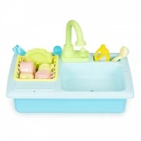 Chiuveta pentru copii cu 12 accesorii incluse Ecotoys albastru