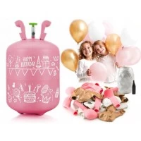 Cilindru cu heliu 0.20 m3 cu 30 de baloane si 40m panglica Ricokids pentru petreceri, Roz Cilindru cu heliu 0.20 m3 cu 30 de baloane si 40m panglica Ricokids pentru petreceri, Roz