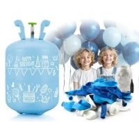 Cilindru cu heliu 0.20 m3 cu 30 de baloane si 40m panglica Ricokids pentru petreceri - Albastru Cilindru cu heliu 0.20 m3 cu 30 de baloane si 40m panglica Ricokids pentru petreceri - Albastru