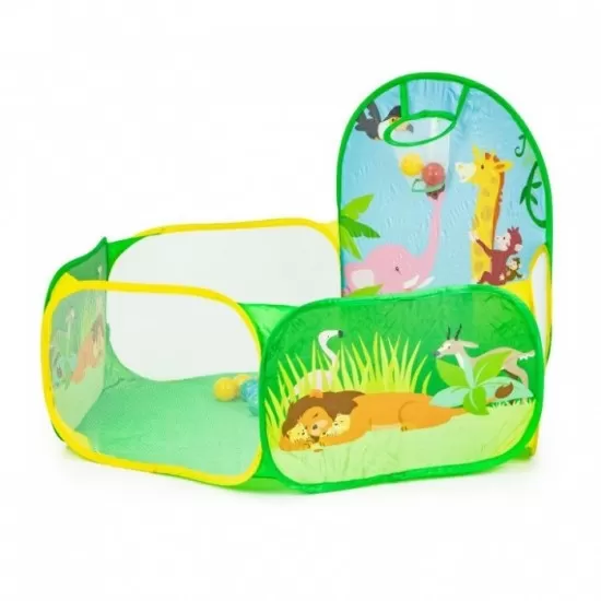 Cort de joaca Jungla cu 50 de bile multicolore Ecotoys Cort de joaca Jungla cu 50 de bile multicolore Ecotoys