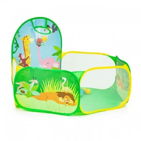 Cort de joaca Jungla cu 50 de bile multicolore Ecotoys Cort de joaca Jungla cu 50 de bile multicolore Ecotoys