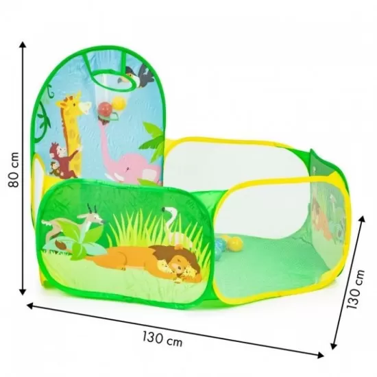 Cort de joaca Jungla cu 50 de bile multicolore Ecotoys Cort de joaca Jungla cu 50 de bile multicolore Ecotoys