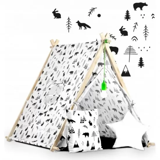 Cort de joaca pentru copii cu 2 pernite si lampa tip bec suspendat Ricokids 107 x 116 x 110 cm - Alb Cort de joaca pentru copii cu 2 pernite si lampa tip bec suspendat Ricokids 107 x 116 x 110 cm - Alb