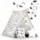 Cort de joaca pentru copii cu 2 pernite si lampa tip bec suspendat Ricokids 107 x 116 x 110 cm - Alb Cort de joaca pentru copii cu 2 pernite si lampa tip bec suspendat Ricokids 107 x 116 x 110 cm - Alb