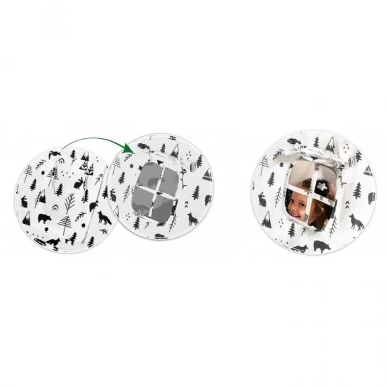 Cort de joaca pentru copii cu 2 pernite si lampa tip bec suspendat Ricokids 107 x 116 x 110 cm - Alb Cort de joaca pentru copii cu 2 pernite si lampa tip bec suspendat Ricokids 107 x 116 x 110 cm - Alb