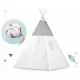 Cort de joaca pentru copii cu ghirlanda, 3 pernite si lampa LED norisor Ricokids 120 x 120 x 165 cm - Gri Cort de joaca pentru copii cu ghirlanda, 3 pernite si lampa LED norisor Ricokids 120 x 120 x 165 cm - Gri