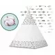 Cort de joaca pentru copii cu ghirlanda, 3 pernite si lampa LED cactus Ricokids 120 x 120 x 165 cm - Alb