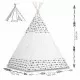 Cort de joaca pentru copii cu ghirlanda, 3 pernite si lampa LED cactus Ricokids 120 x 120 x 165 cm - Alb