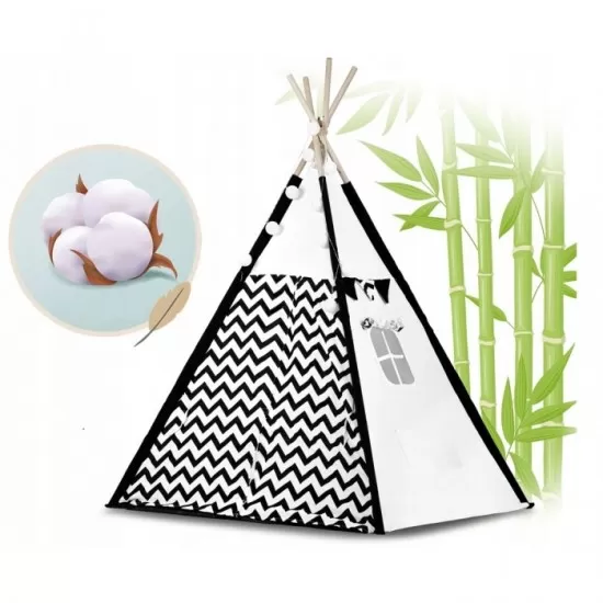 Cort de joaca pentru copii cu ghirlanda,lumini si 2 pernite Ricokids 120 x 120 x 165 cm - Panda Cort de joaca pentru copii cu ghirlanda,lumini si 2 pernite Ricokids 120 x 120 x 165 cm - Panda