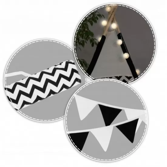 Cort de joaca pentru copii cu ghirlanda,lumini si 2 pernite Ricokids 120 x 120 x 165 cm - Panda Cort de joaca pentru copii cu ghirlanda,lumini si 2 pernite Ricokids 120 x 120 x 165 cm - Panda