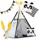 Cort de joaca pentru copii cu ghirlanda, lumini si 2 pernite Nukido 120 x 120 x 160 cm - Panda Cort de joaca pentru copii cu ghirlanda, lumini si 2 pernite Nukido 120 x 120 x 160 cm - Panda