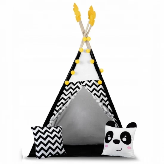 Cort de joaca pentru copii cu ghirlanda, lumini si 2 pernite Nukido 120 x 120 x 160 cm - Panda Cort de joaca pentru copii cu ghirlanda, lumini si 2 pernite Nukido 120 x 120 x 160 cm - Panda