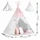 Cort de joaca pentru copii cu ghirlanda, lumini si 3 pernite Nukido 120 x 120 x 165 cm - Roz Cort de joaca pentru copii cu ghirlanda, lumini si 3 pernite Nukido 120 x 120 x 165 cm - Roz