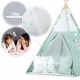 Cort de joaca pentru copii cu ghirlanda, lumini si 3 pernite Nukido 120 x 120 x 165 cm - Mint Cort de joaca pentru copii cu ghirlanda, lumini si 3 pernite Nukido 120 x 120 x 165 cm - Mint