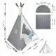 Cort de joaca pentru copii cu ghirlanda, salteluta si 3 pernite Nukido 116 x 116 x 165 cm - Gri Cort de joaca pentru copii cu ghirlanda, salteluta si 3 pernite Nukido 116 x 116 x 165 cm - Gri