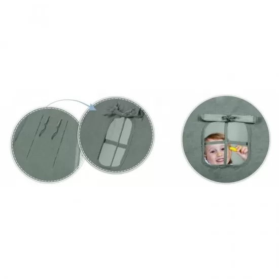 Cort de joaca pentru copii cu ghirlanda si 3 pernite Nukido 116 x 116 x 165 cm - Verde