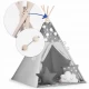 Cort de joaca pentru copii cu ghirlanda si lumini Nukido 120 x 120 x 165 cm - Gri cu stelute Cort de joaca pentru copii cu ghirlanda si lumini Nukido 120 x 120 x 165 cm - Gri cu stelute