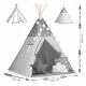 Cort de joaca pentru copii cu ghirlanda si lumini Nukido 120 x 120 x 165 cm - Gri cu stelute Cort de joaca pentru copii cu ghirlanda si lumini Nukido 120 x 120 x 165 cm - Gri cu stelute