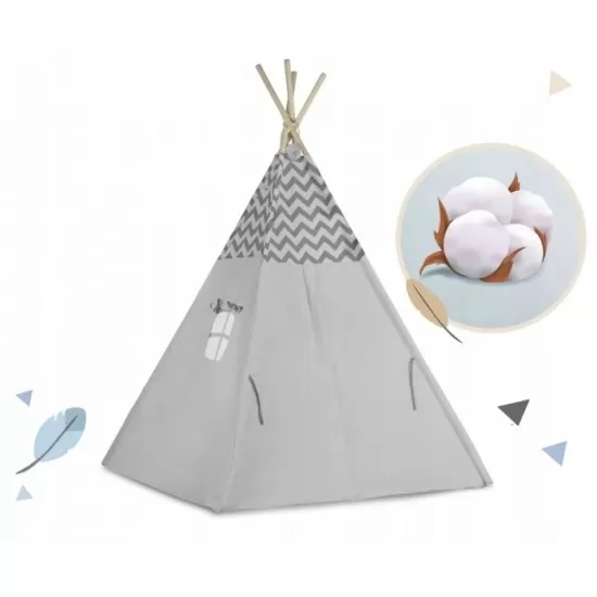 Cort de joaca pentru copii cu ghirlanda si lumini Nukido 120 x 120 x 165 cm - Gri Cort de joaca pentru copii cu ghirlanda si lumini Nukido 120 x 120 x 165 cm - Gri