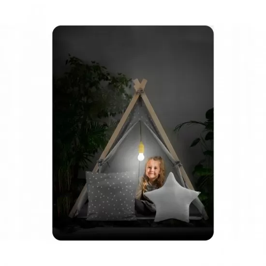 Cort de joaca pentru copii cu lampa si 2 pernite Nukido 107 x 116 x 110 cm - Gri Cort de joaca pentru copii cu lampa si 2 pernite Nukido 107 x 116 x 110 cm - Gri
