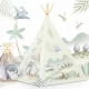 Cort de joaca pentru copii cu o perna Nukido 114 x 114 x 165 cm - Dinozaur Cort de joaca pentru copii cu o perna Nukido 114 x 114 x 165 cm - Dinozaur