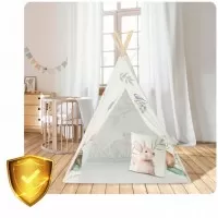 Cort de joaca pentru copii cu o pernita Nukido 114 x 114 x 165 cm - Bej