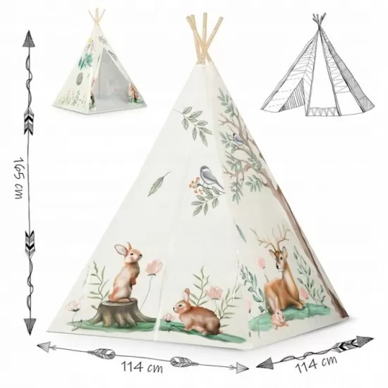 Cort de joaca pentru copii cu o pernita Nukido 114 x 114 x 165 cm - Bej Cort de joaca pentru copii cu o pernita Nukido 114 x 114 x 165 cm - Bej