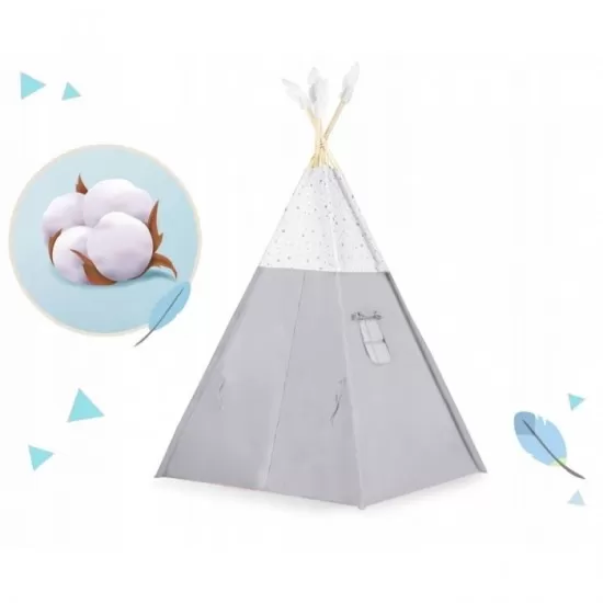Cort de joaca pentru copii cu salteluta si 3 pernite Nukido 116 x 116 x 165 cm - Gri Cort de joaca pentru copii cu salteluta si 3 pernite Nukido 116 x 116 x 165 cm - Gri