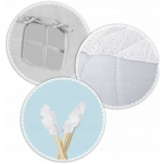 Cort de joaca pentru copii cu salteluta si 3 pernite Nukido 116 x 116 x 165 cm - Gri Cort de joaca pentru copii cu salteluta si 3 pernite Nukido 116 x 116 x 165 cm - Gri