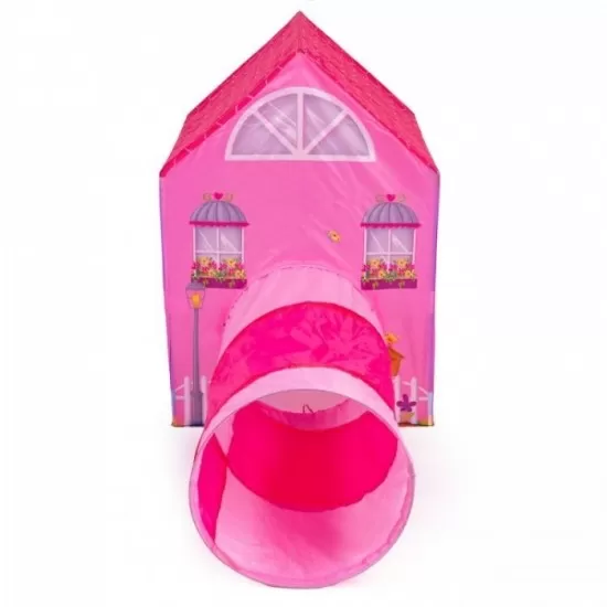 Cort de joaca pentru copii cu tunel Ecotoys roz Cort de joaca pentru copii cu tunel Ecotoys roz
