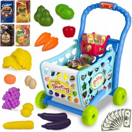 Cos de cumparaturi cu accesorii incluse Ricokids 773400 - Albastru Cos de cumparaturi cu accesorii incluse Ricokids 773400 - Albastru