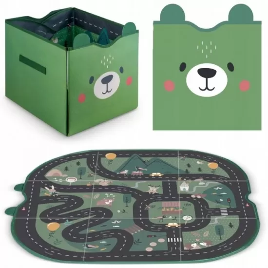 Cos de depozitare 2 in 1 cu salteluta de joaca pentru copii Nukido - Verde Cos de depozitare 2 in 1 cu salteluta de joaca pentru copii Nukido - Verde