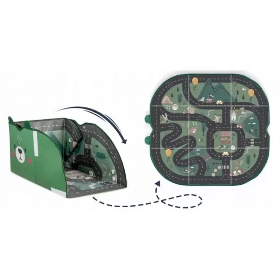 Cos de depozitare 2 in 1 cu salteluta de joaca pentru copii Nukido - Verde Cos de depozitare 2 in 1 cu salteluta de joaca pentru copii Nukido - Verde