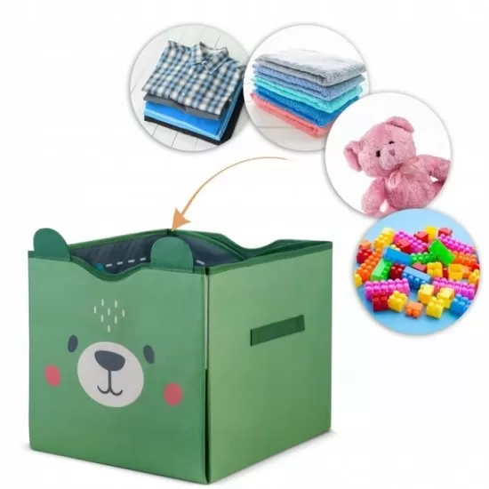 Cos de depozitare 2 in 1 cu salteluta de joaca pentru copii Nukido - Verde Cos de depozitare 2 in 1 cu salteluta de joaca pentru copii Nukido - Verde